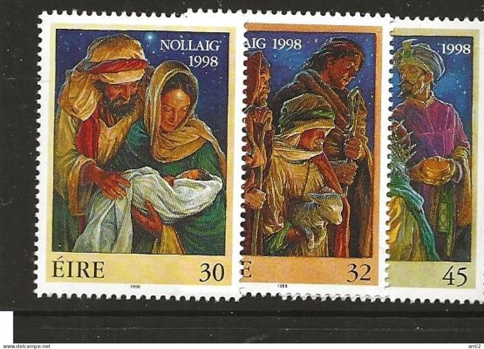 Ireland 1998 Christmas, The Holy Family, Adoration Of The Shepherds, Adoration Of The Magi. MI  1109-1111 MNH(**) - Unused Stamps