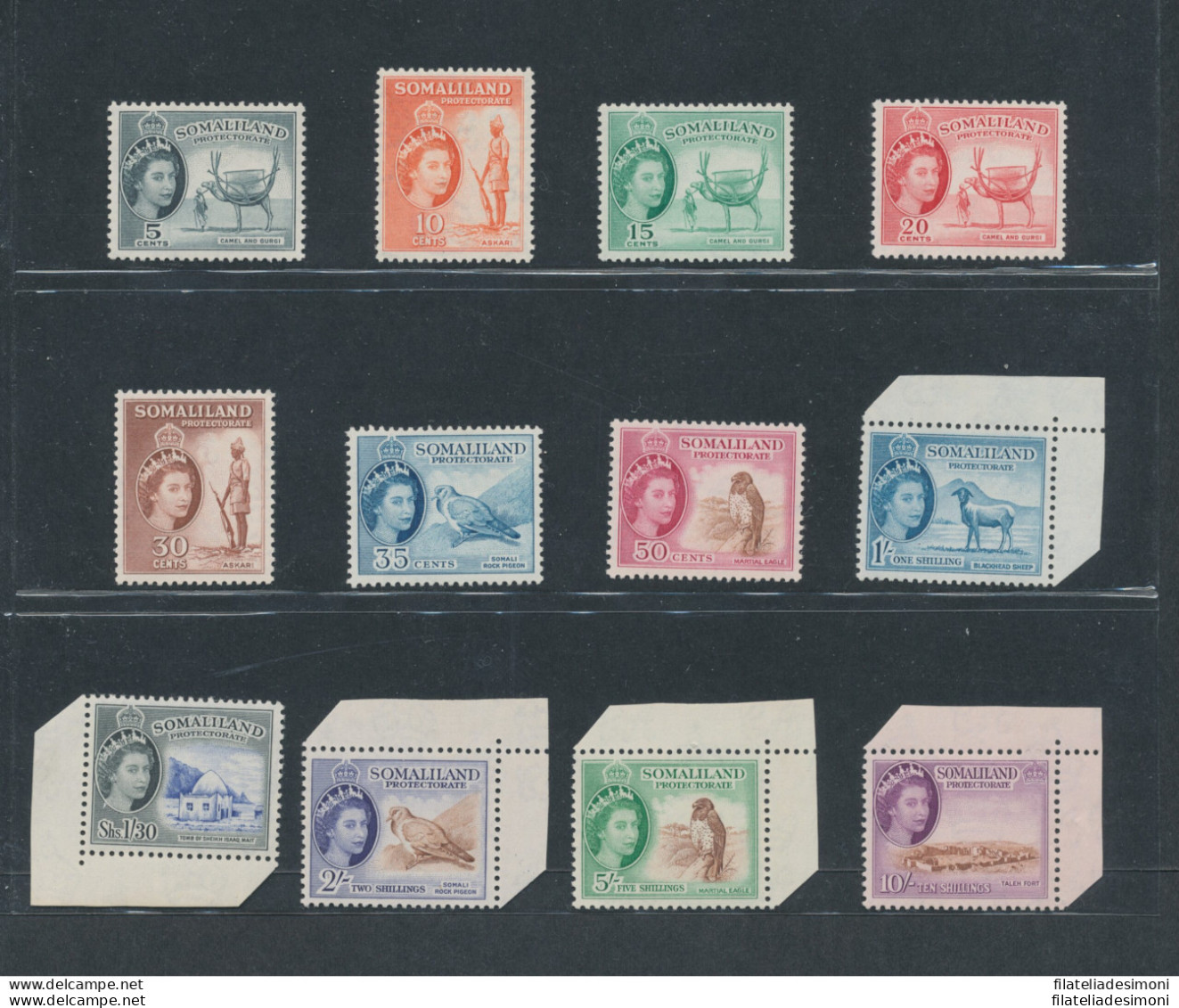 1953 Somaliland - Effige Elisabetta II - Stanley Gibbons N. 137/148 - 12 Valori - MNH** - Molti Angolo Di Foglio - Autres & Non Classés