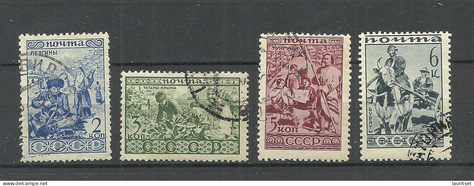 RUSSLAND RUSSIA 1933 Michel 430 - 431 & 433 - 434 Ethnographie O - Used Stamps