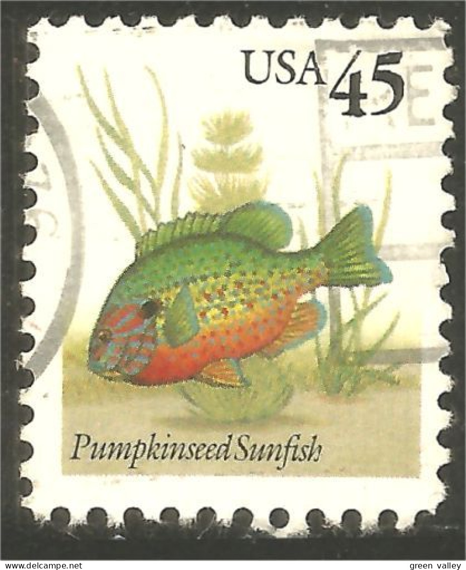 XW01-0474 USA Poisson Pumpkinseed Sunfish Fish Fische Pesce - Used Stamps