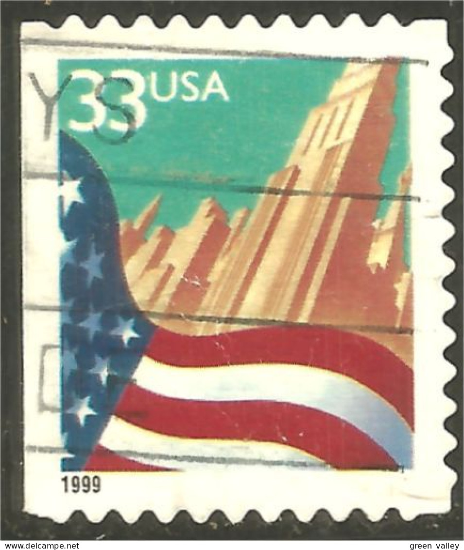 XW01-0463 USA 1999 Drapeau Flag City Side Booklet Carnet Côté - Used Stamps