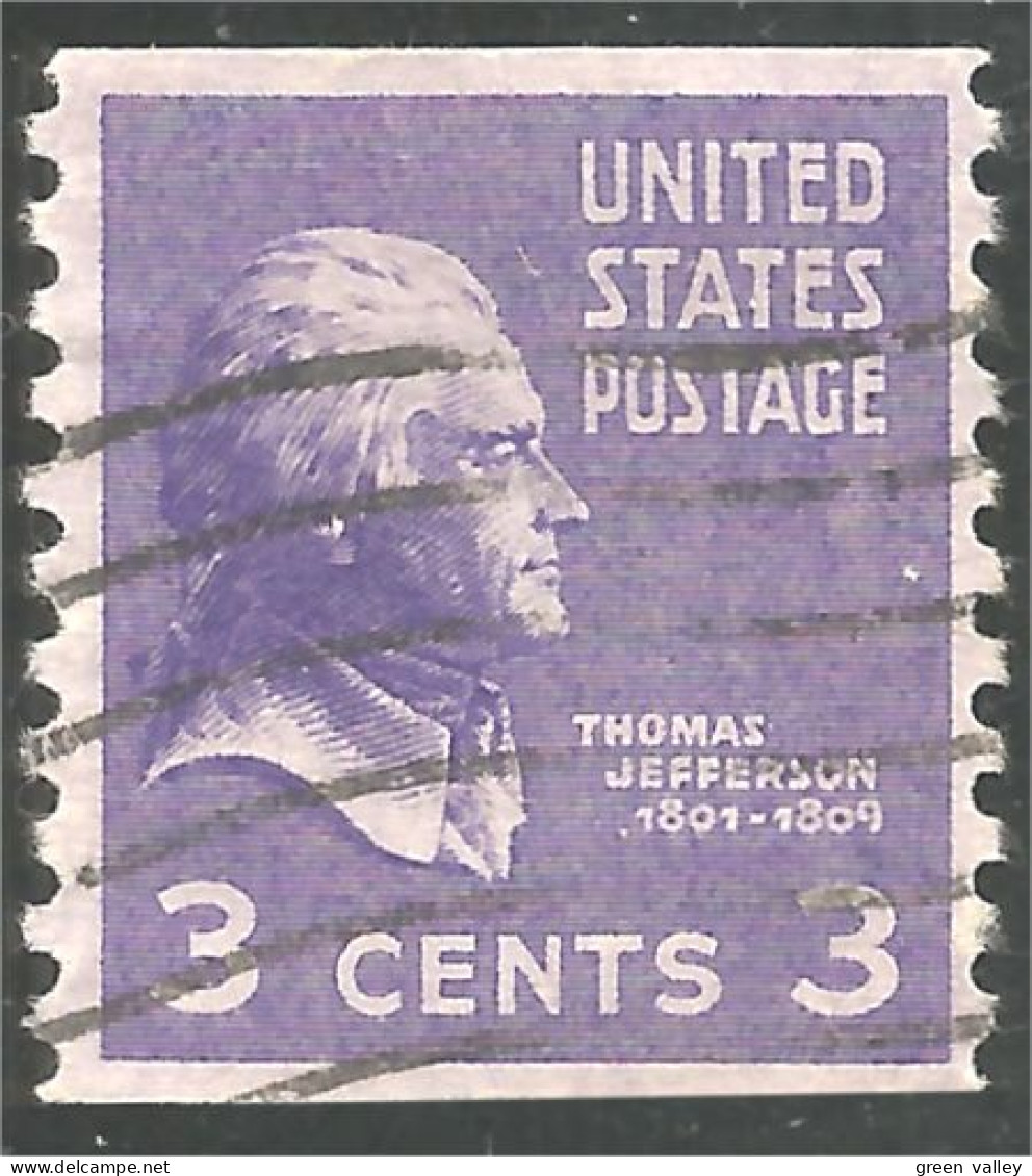 XW01-0388 USA President Thomas Jefferson 3c Violet Roulette Coil - Francobolli In Bobina