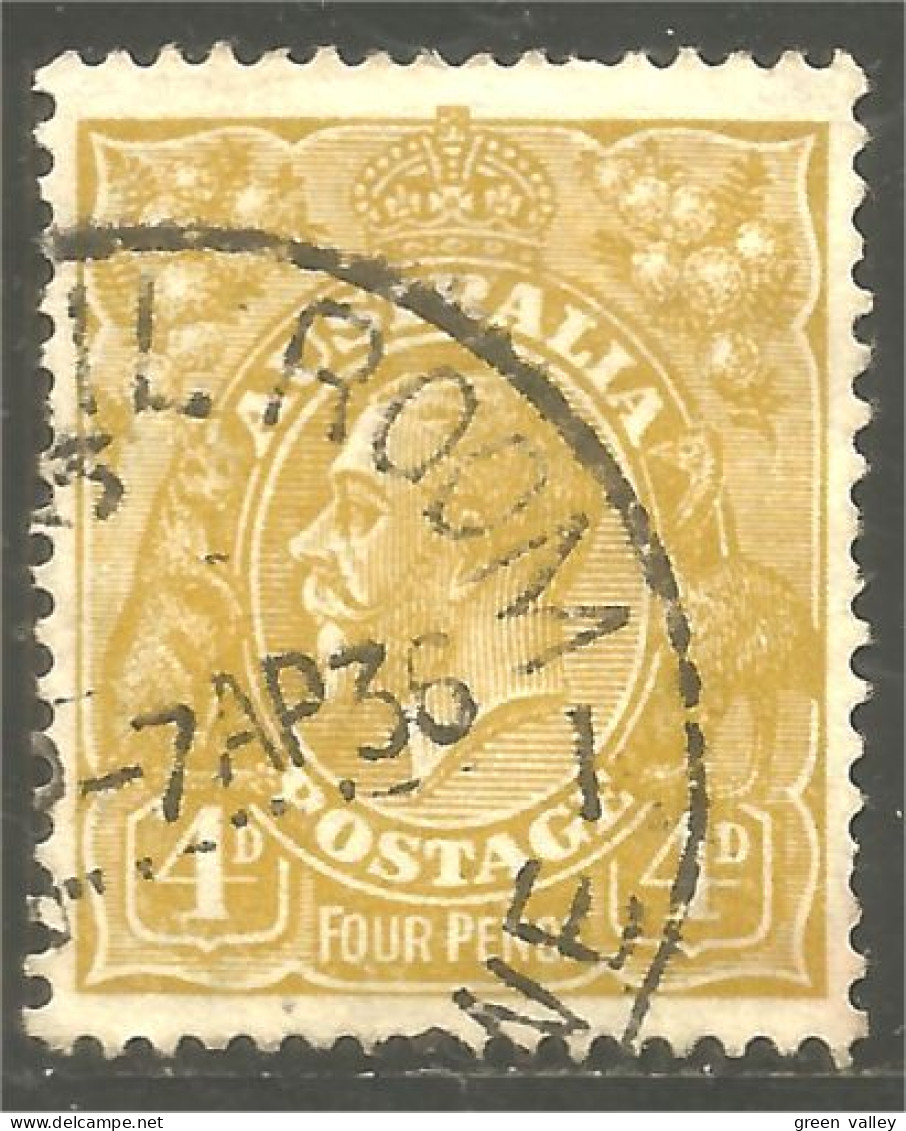 XW01-0956 Australia 1929 George V 4d Bistre Olive - Usati