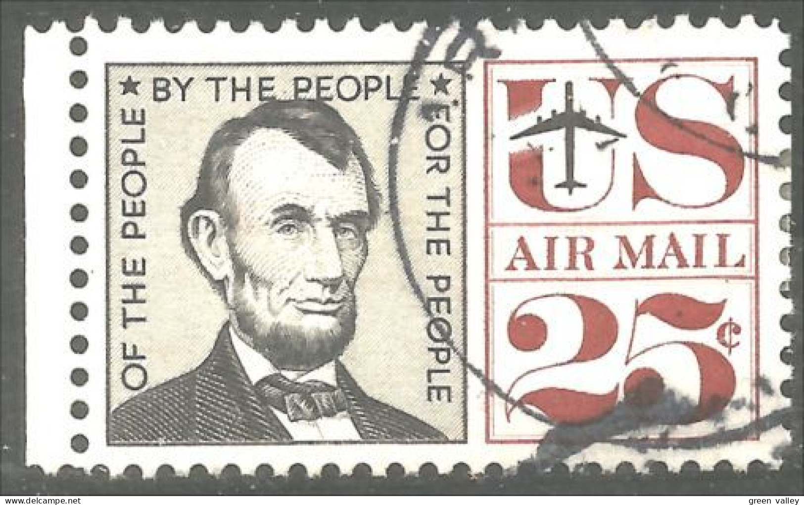XW01-0633 USA 1959 Abraham Lincoln 25c Airmail - 2a. 1941-1960 Afgestempeld