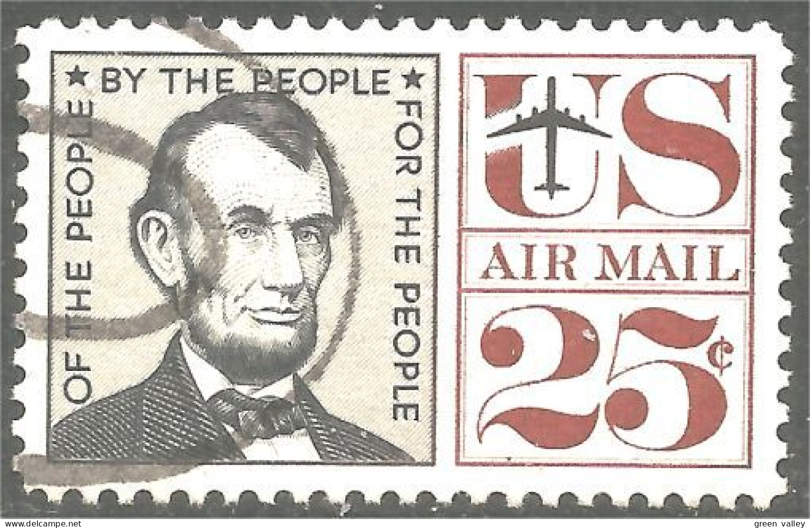XW01-0632 USA 1959 Abraham Lincoln 25c Airmail - 2a. 1941-1960 Used