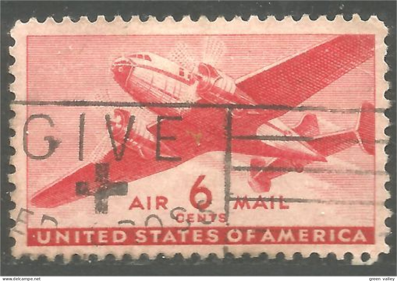 XW01-0618 USA 1941 Twin-Motored Transport Plane 6c Avion Airplane - 2a. 1941-1960 Afgestempeld