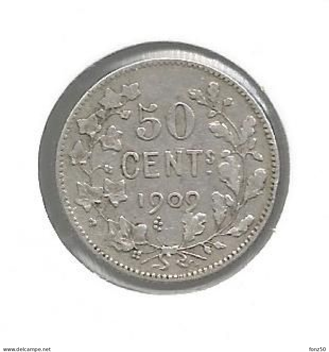LEOPOLD 2 * 50 Cent 1909 Frans  Met Punt * Z.Fraai * Nr 12600 - 50 Cent