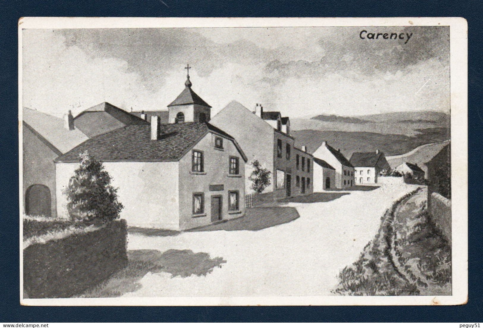 62. Carency. Village Détruit En Mai 1915. Dessin Des Maisons Et église. Feldpost Der 43. Reserve-Division. Févr. 1916 - Lievin