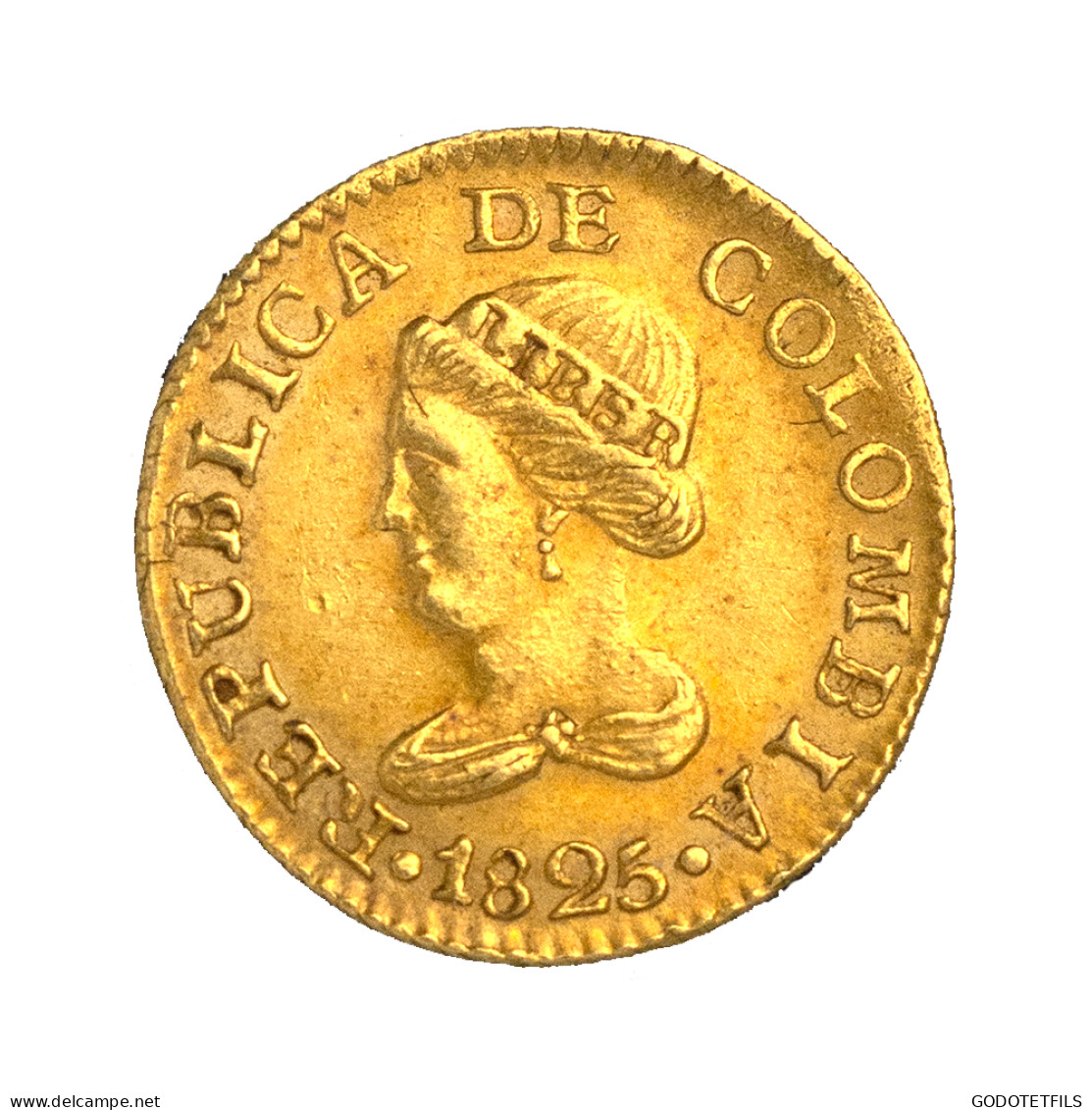 Colombie- République-1 Pesos Or 1825 Bogota - Colombie