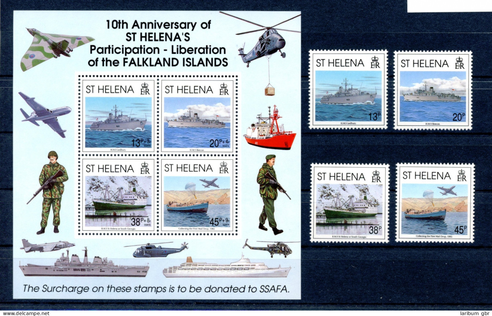 St. Helena 576-579 + Block 12 Postfrisch Kriegsschiffe #IF538 - Ascension