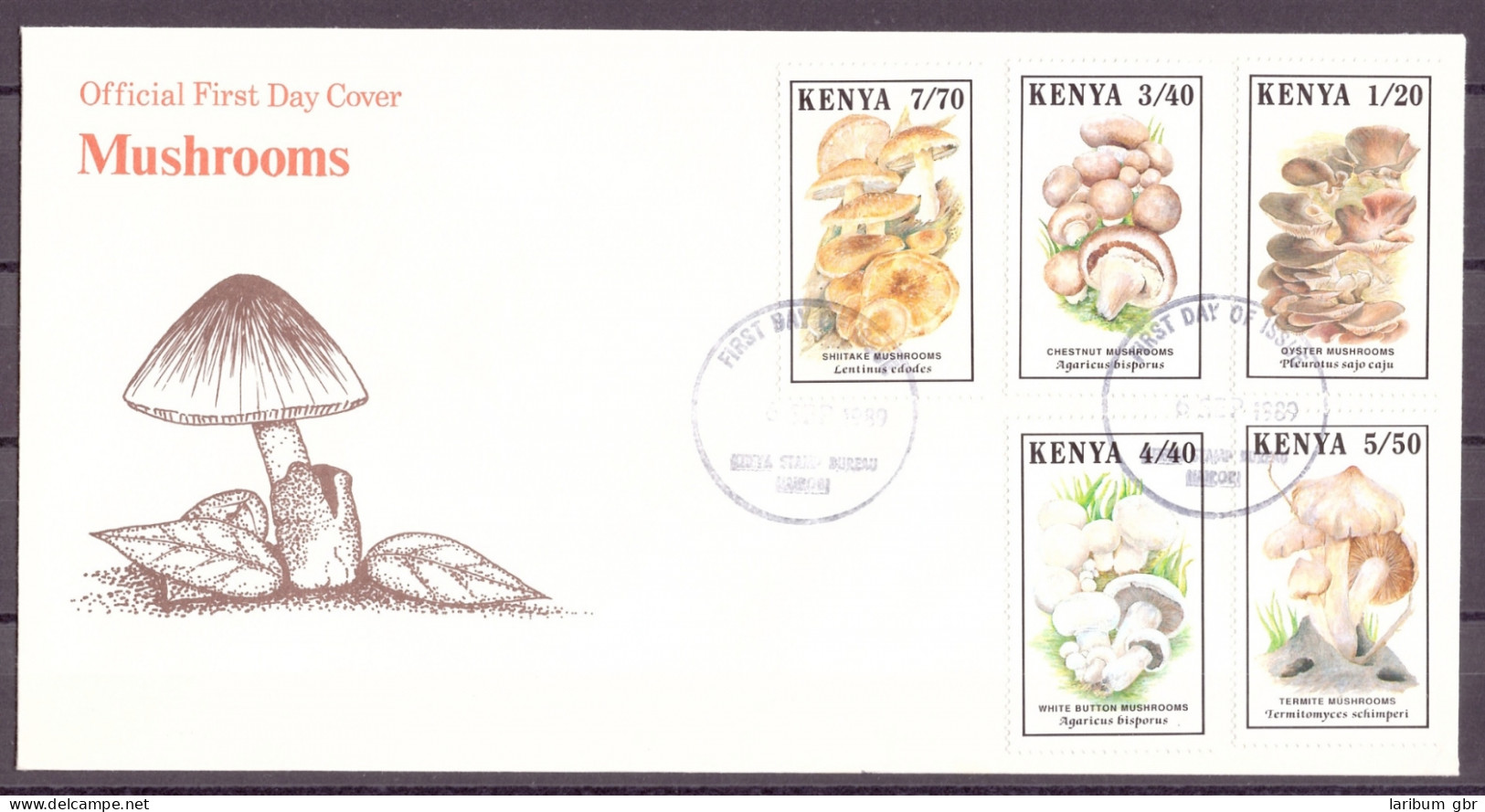 Kenia 486-490 Pilze Ersttagesbrief/FDC #IF470 - Kenya (1963-...)