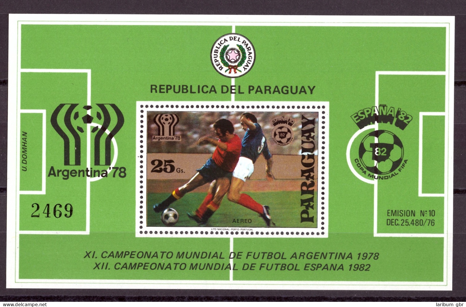 Paraguay Block 343 Postfrisch Fußball WM 1978 #GE626 - Paraguay