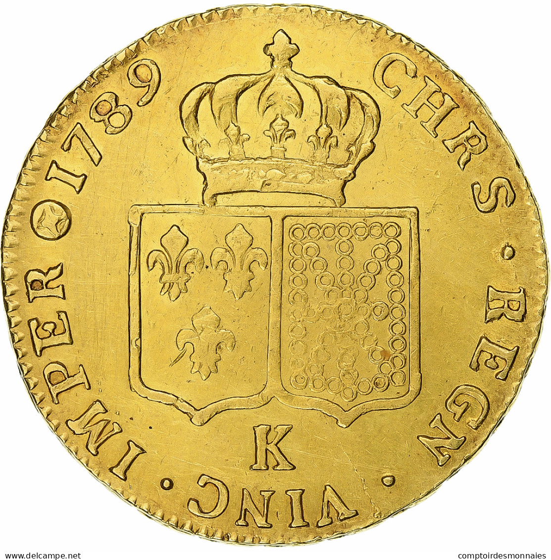France, Louis XVI, Double Louis D'or à La Tête Nue, 1789, Bordeaux, Or, TTB - 1774-1791 Luigi XVI