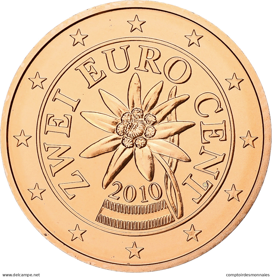 Autriche, 2 Euro Cent, 2010, Vienna, BU, FDC, Cuivre Plaqué Acier, KM:3083 - Autriche