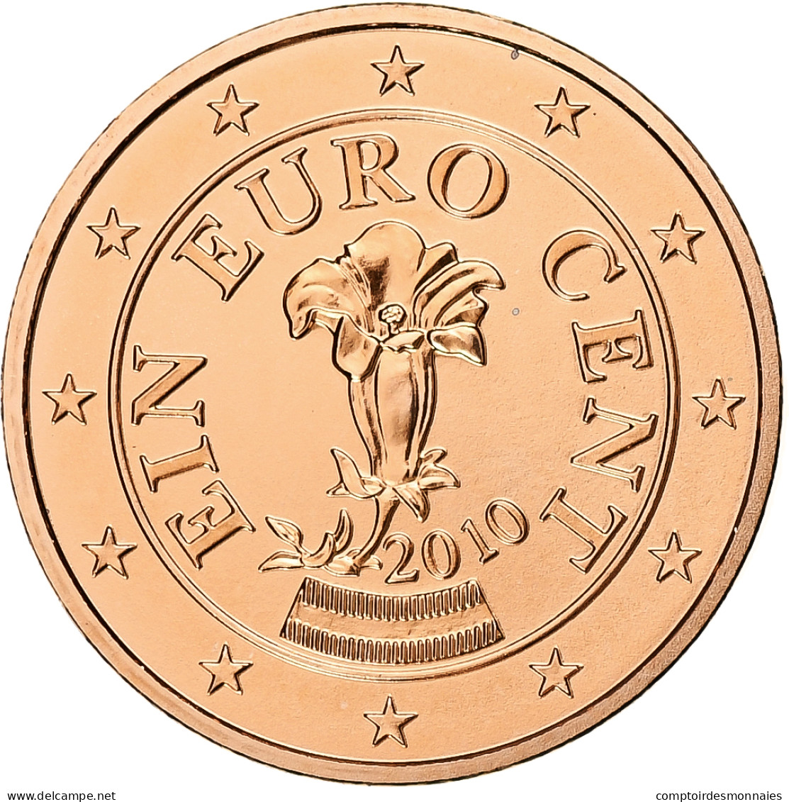 Autriche, Euro Cent, 2010, Vienna, BU, FDC, Cuivre Plaqué Acier, KM:3082 - Austria