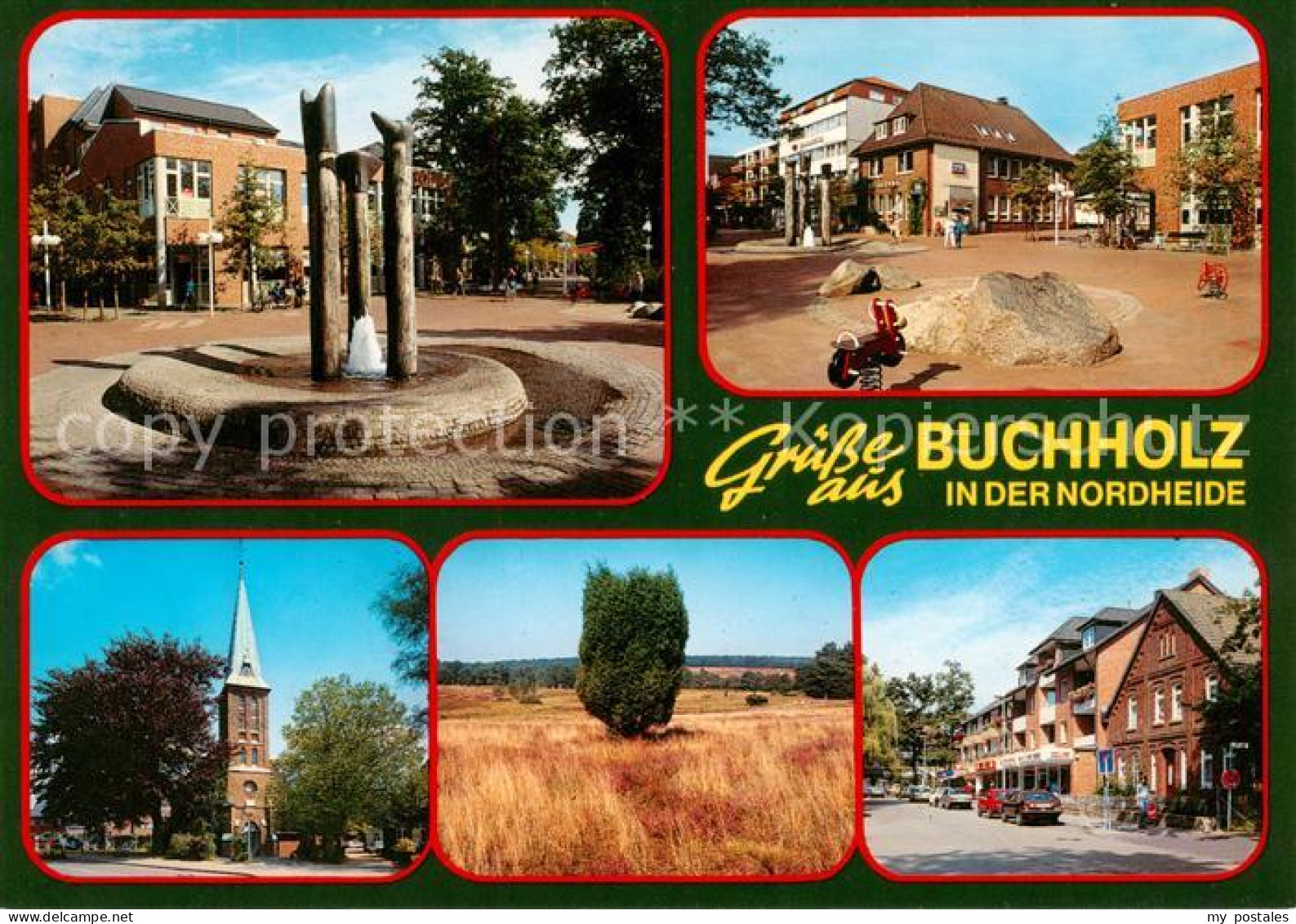 73842921 Buchholz Nordheide Stadtplatz Kirche Park Panorama Brunnen Buchholz Nor - Buchholz