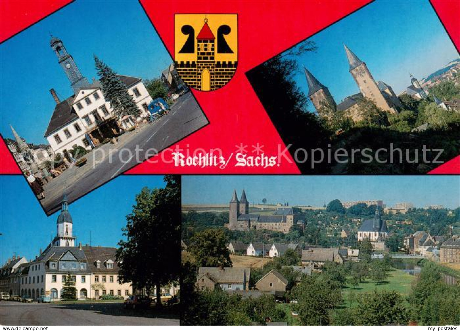 73842909 Rochlitz  Sachsen Rathaus Schlossblick Kunigundenkirche Blick Von Zassn - Rochlitz