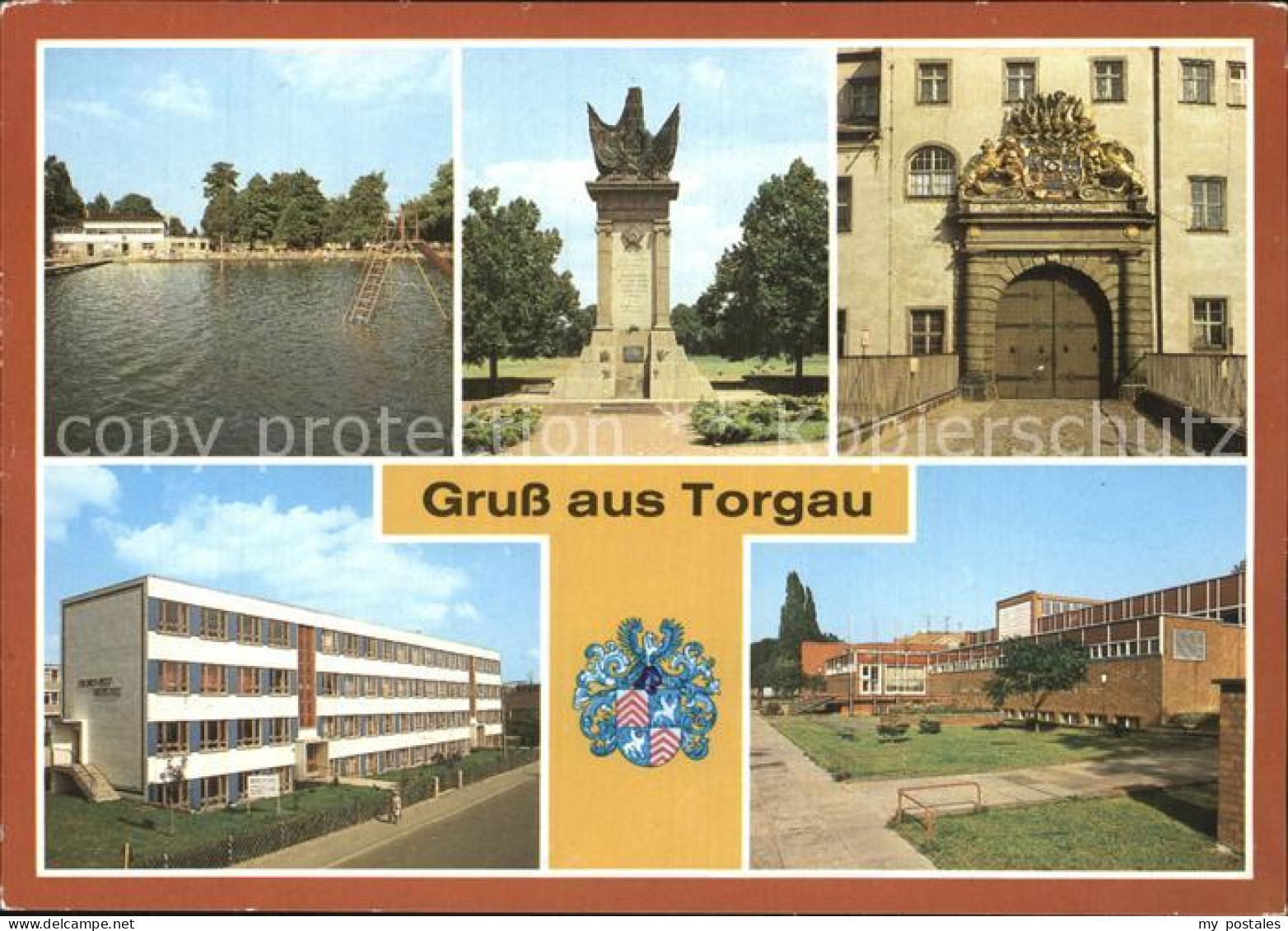 72529287 Torgau Strandbad Denkmal Der Begegnung Schloss Hartenfels Friedr Wolf O - Torgau