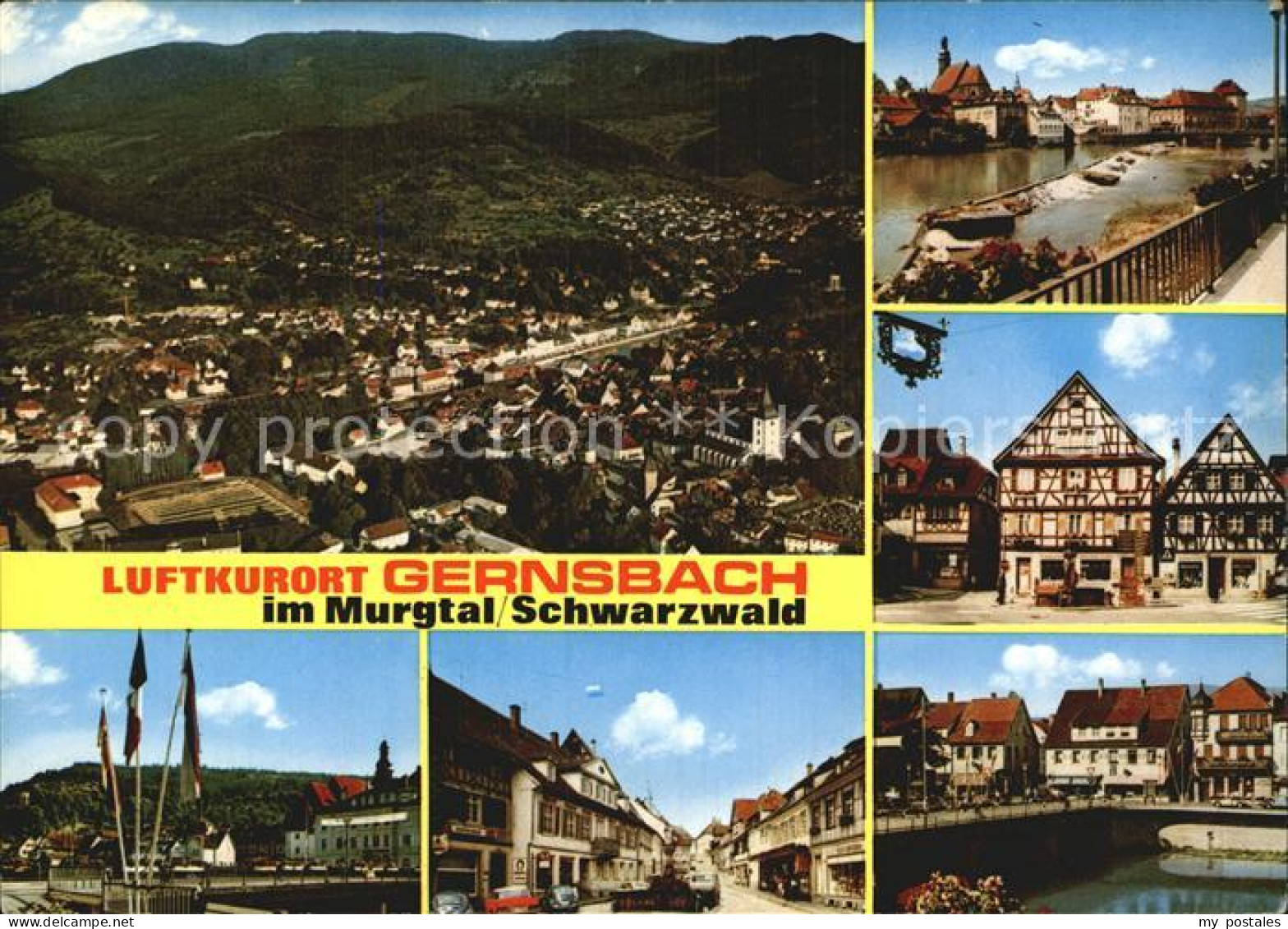 72529162 Gernsbach Total Murgpartie Fachwerkhaeuser Bruecke Strasse Gernsbach - Gernsbach