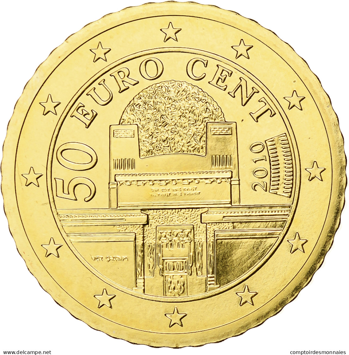 Autriche, 50 Euro Cent, 2010, Vienna, BU, FDC, Or Nordique, KM:3141 - Autriche