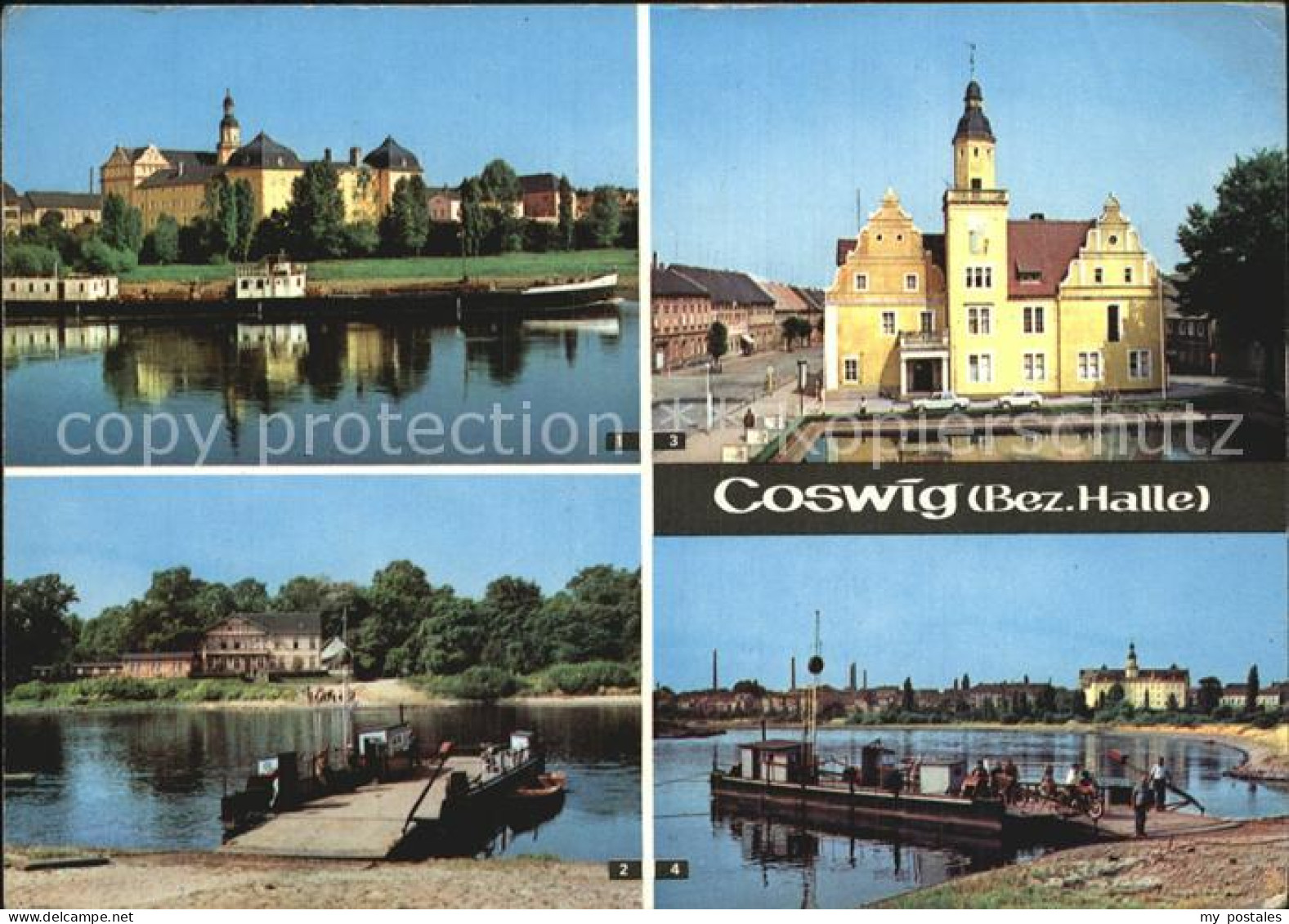 72525312 Coswig Sachsen Schloss Elbfaehre Rathaus Elbepartie Coswig - Coswig