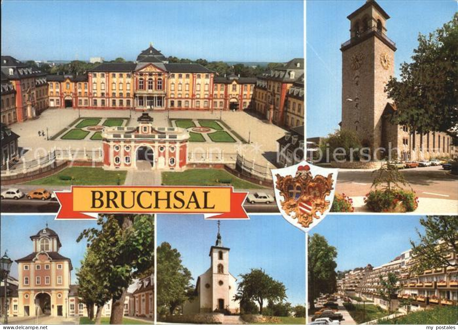 72525261 Bruchsal Schloss Kirche Stadttor Kirche Terrassenhaeuser Bruchsal - Bruchsal