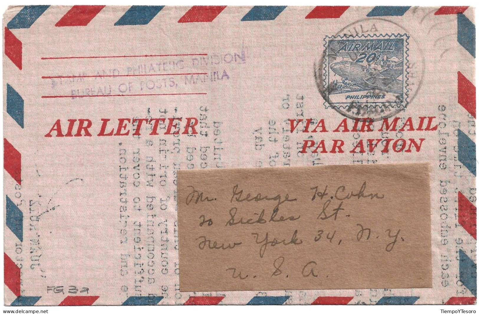 Correspondence - Philippines To USA, Par Avion, N°1052 - Filippine