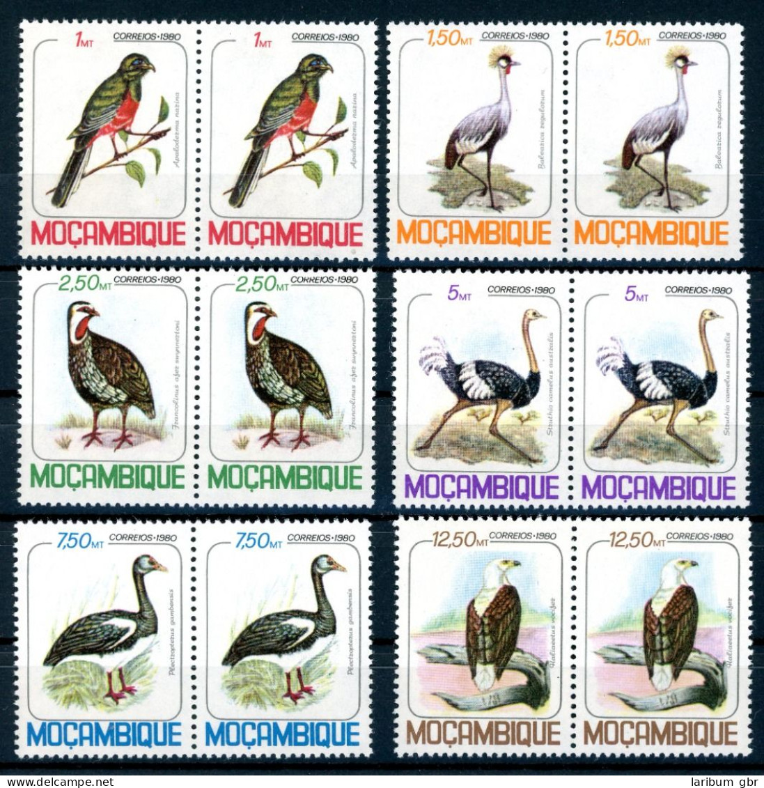 Mosambik Waag. Paare 771-776 Postfrisch Vögel #JP126 - Mozambique