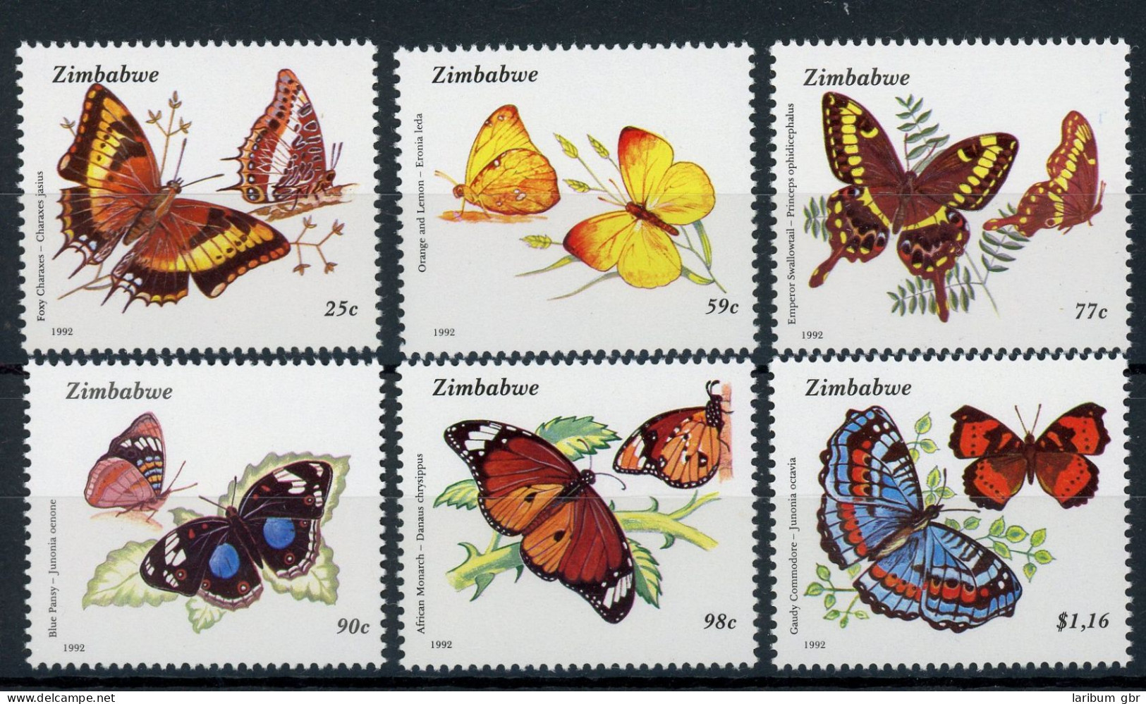 Simbabwe 488-493 Postfrisch Schmetterling #JP176 - Zimbabwe (1980-...)