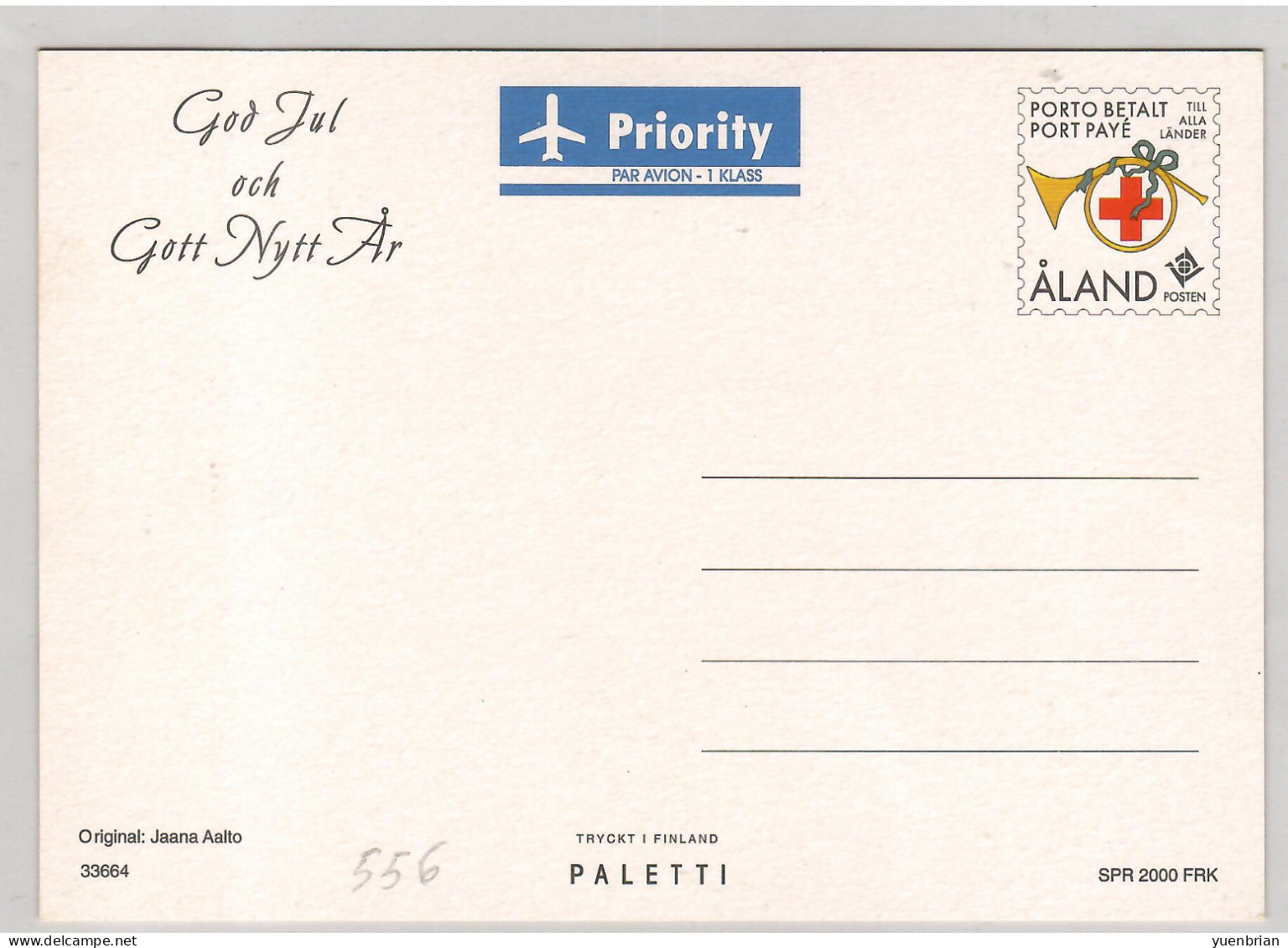 Aland 2000, Bird, Birds, Postal Stationery, Pre-Stamped Post Card , Sparrow, MNH** - Passeri