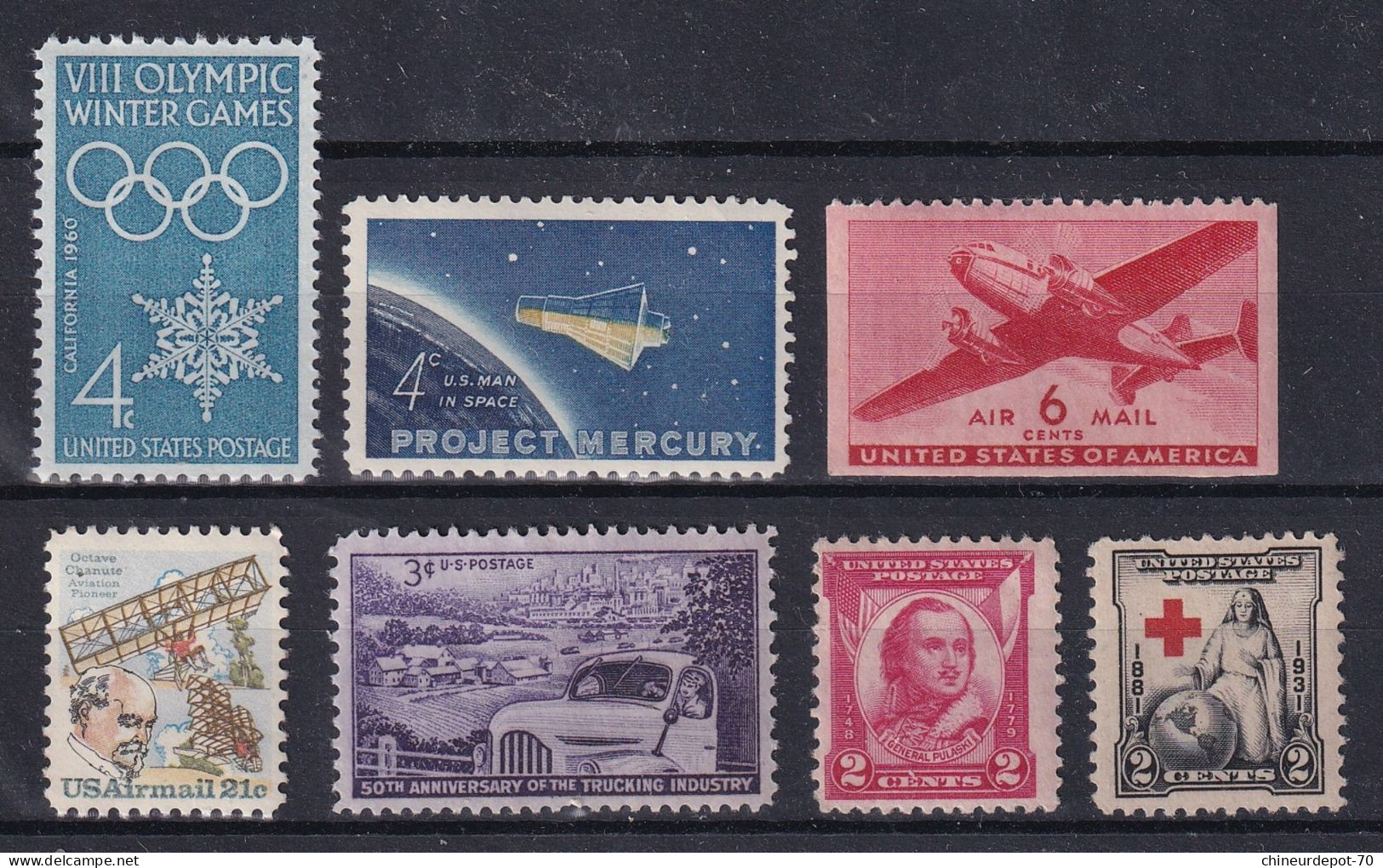 OLYMPIC WINTER GAMES CALIFORNIA 1960 PROJECT MERCURY.. NEUFS AVEC CHARNIERE * - Unused Stamps