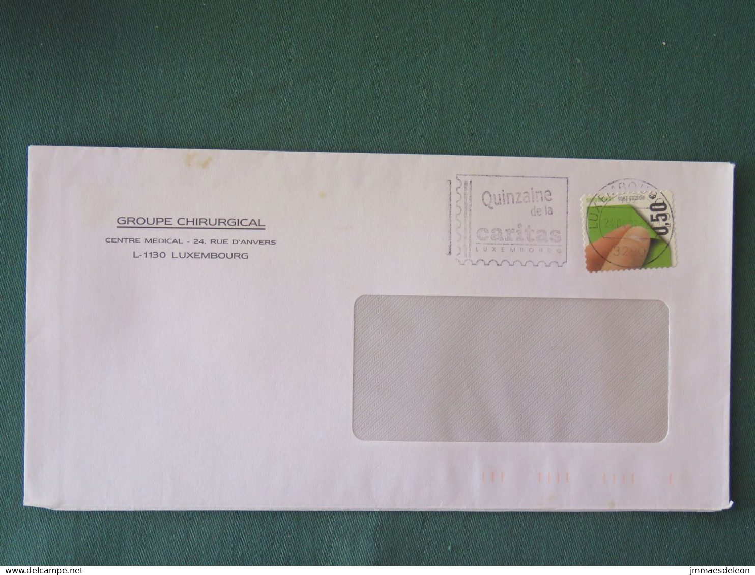 Luxembourg 2002 Cover Luxembourg - Adhesive Stamp On Stamp - Caritas Stamps Slogan - Storia Postale