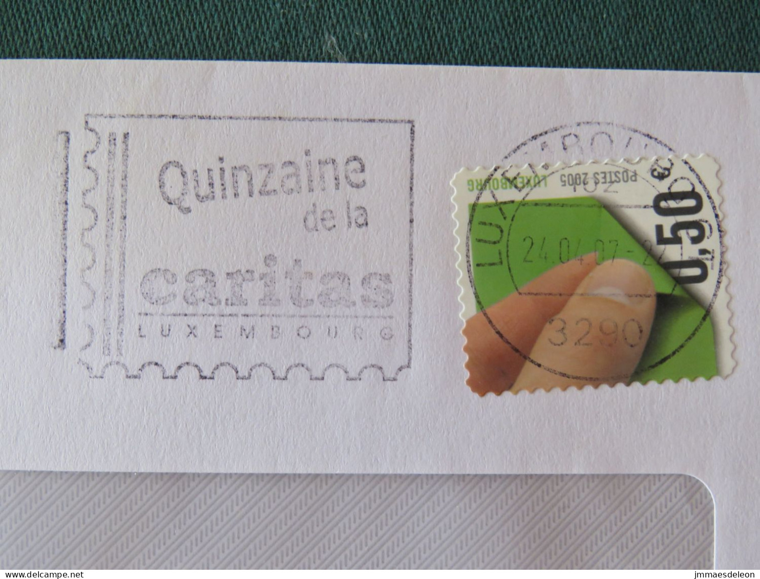 Luxembourg 2002 Cover Luxembourg - Adhesive Stamp On Stamp - Caritas Stamps Slogan - Brieven En Documenten