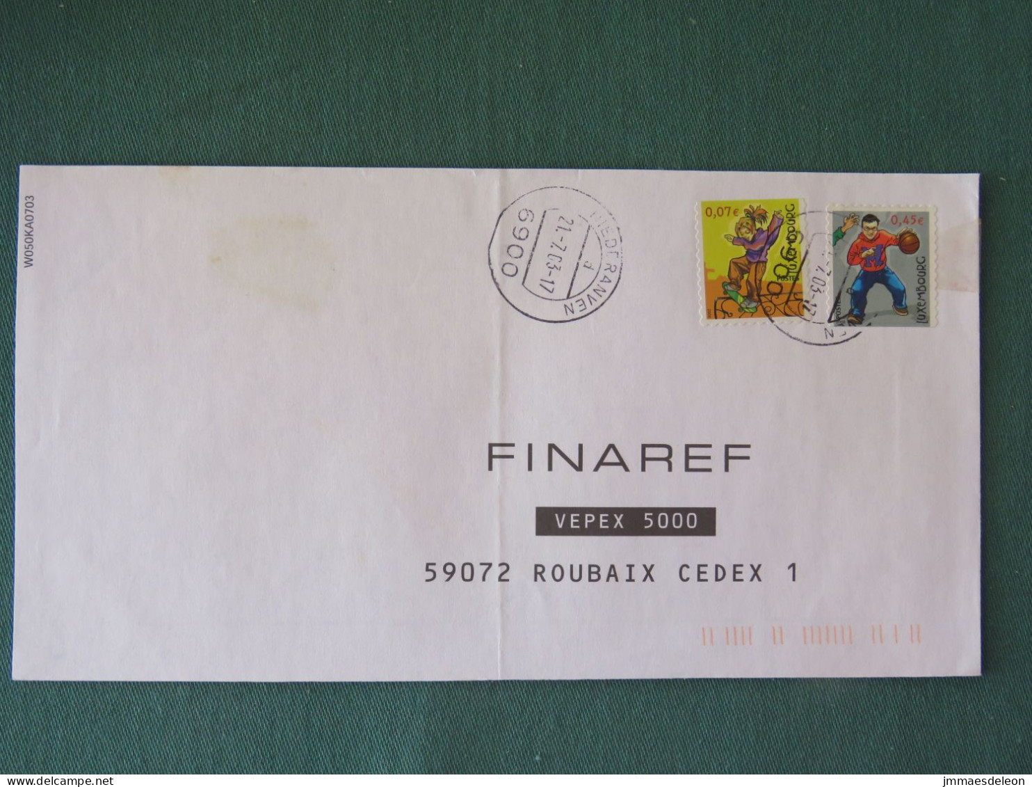 Luxembourg 2003 Cover To France - Sports Skating Basket Ball  - Briefe U. Dokumente