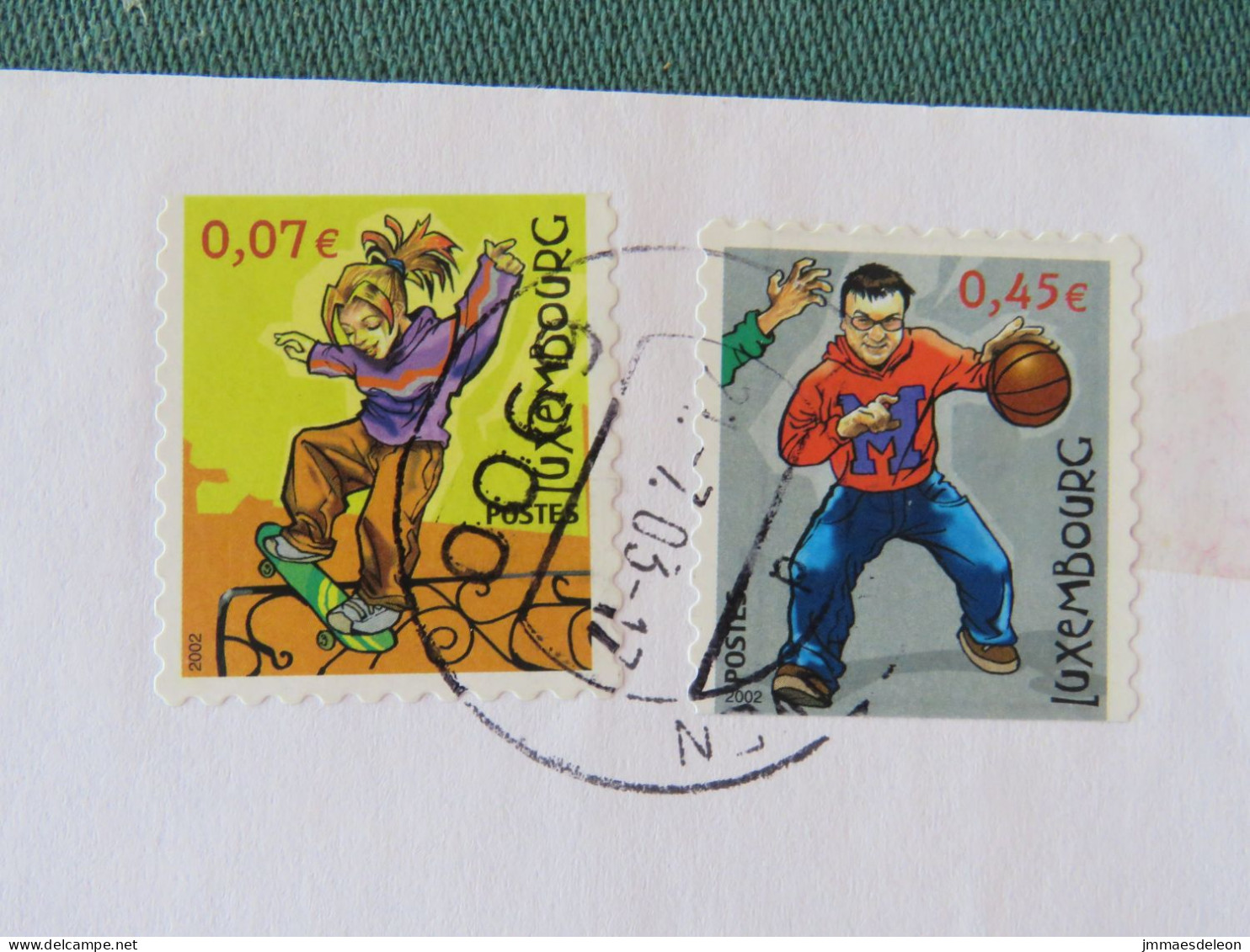 Luxembourg 2003 Cover To France - Sports Skating Basket Ball  - Cartas & Documentos