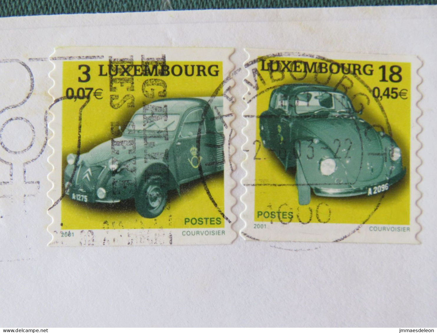 Luxembourg 2003 Cover To France - Cars - Women Rights Slogan - Briefe U. Dokumente
