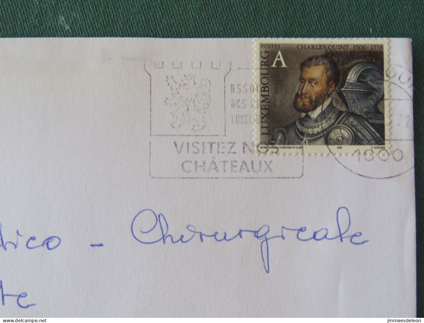 Luxembourg 2000 Cover Local - Emperor Charles V - Castle Slogan - Briefe U. Dokumente