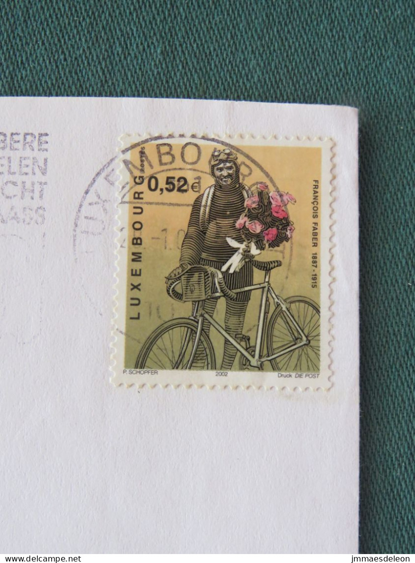 Luxembourg 2002 Cover To France - Bicycle - Philately Slogan - Brieven En Documenten