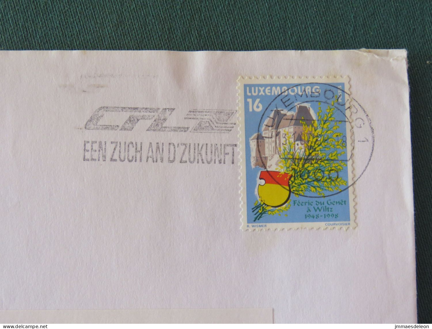 Luxembourg 1998 Cover To Belgium - Flowers Fair Wiltz - CFLZ Slogan - Brieven En Documenten