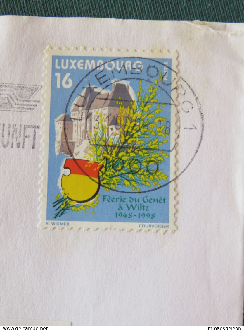 Luxembourg 1998 Cover To Belgium - Flowers Fair Wiltz - CFLZ Slogan - Brieven En Documenten