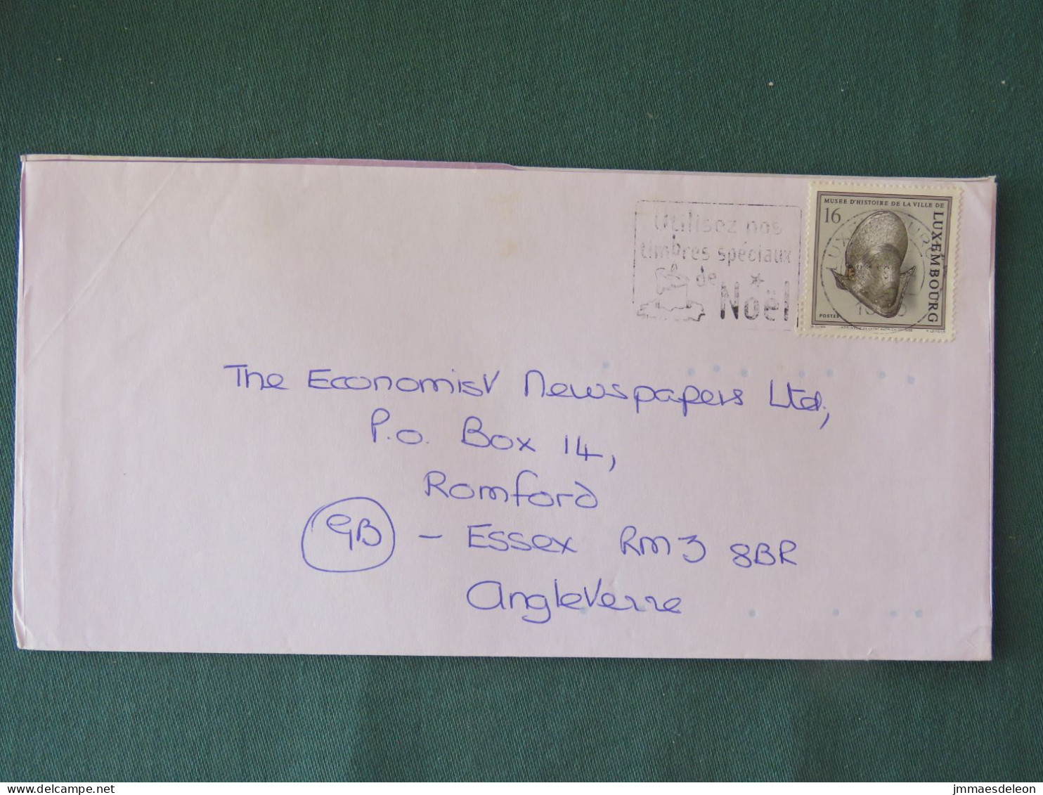 Luxembourg 1998 Cover To England - Spanish Army Hemlet - Christmas Slogan - Lettres & Documents