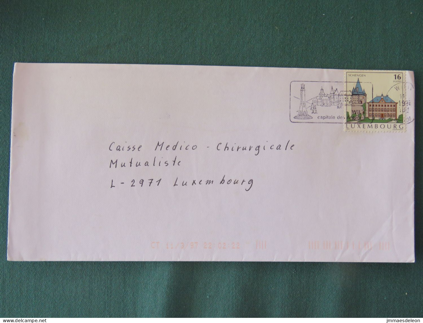 Luxembourg 1997 Cover Local - Schengen Castle - Covers & Documents