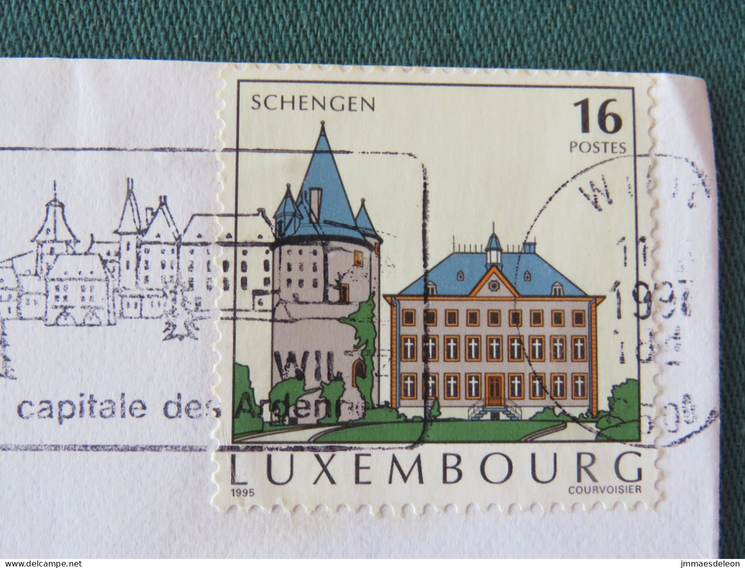 Luxembourg 1997 Cover Local - Schengen Castle - Brieven En Documenten