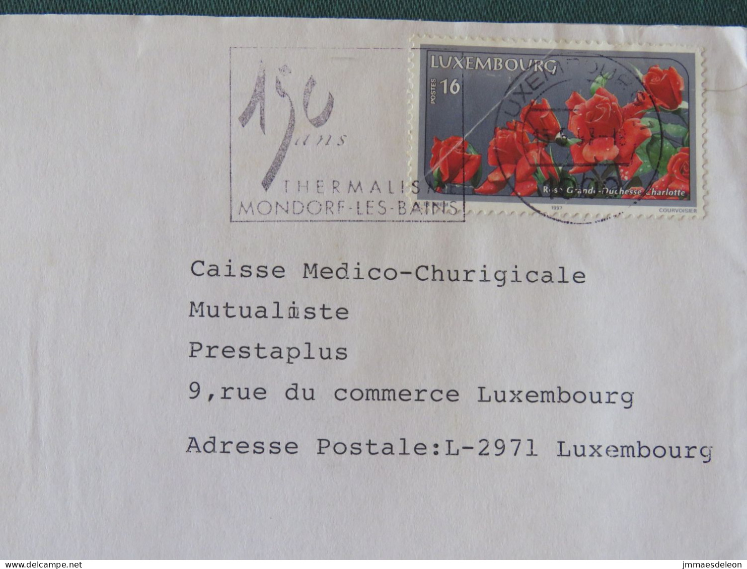 Luxembourg 1997 Cover Local - Flowers - Thermal Water Slogan - Brieven En Documenten