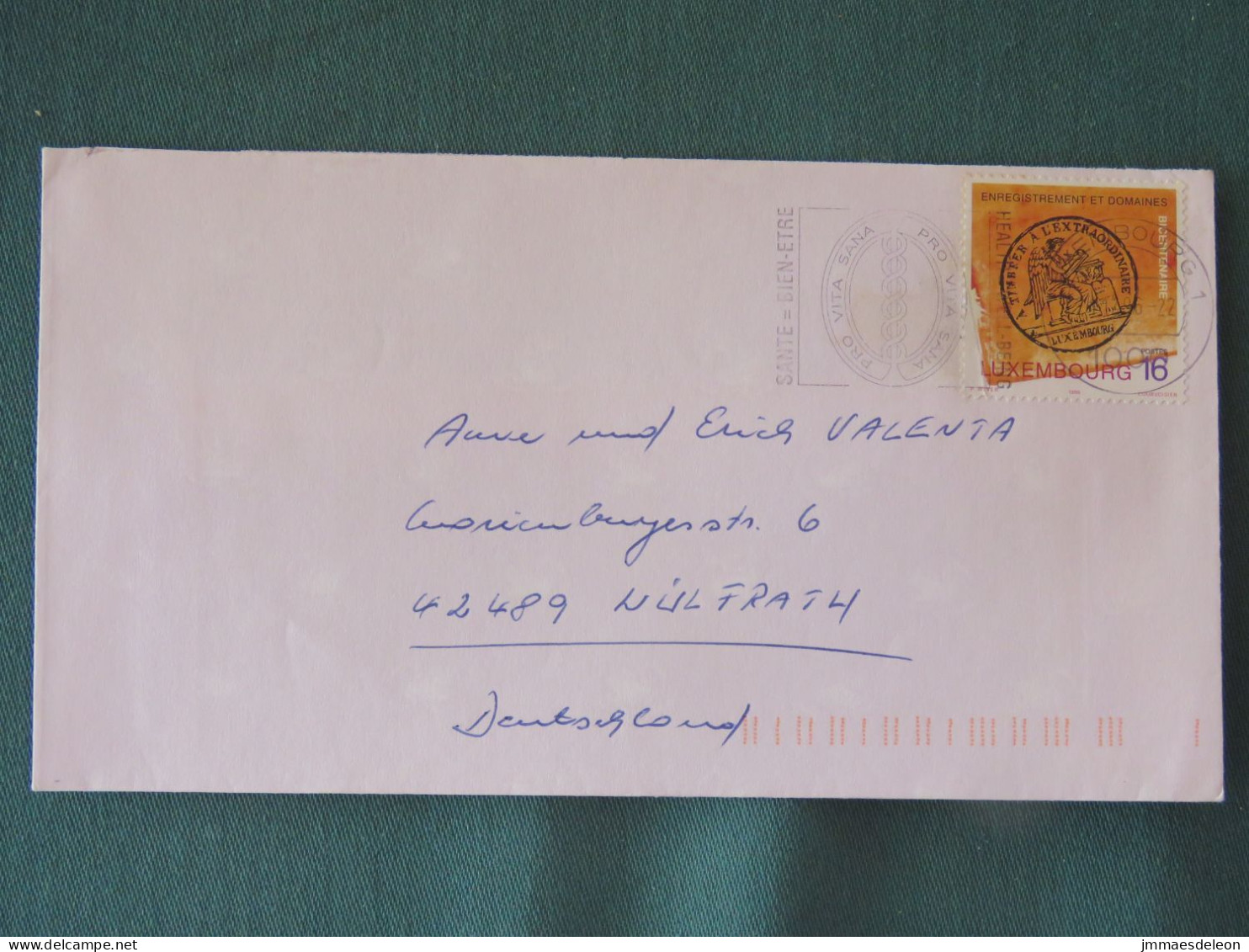 Luxembourg 1996 Cover To Germany - Property Administration - Health Slogan - Storia Postale