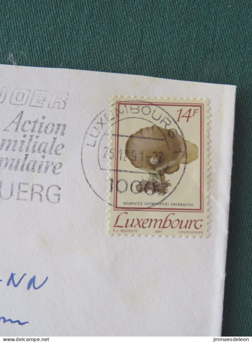 Luxembourg 1991 Cover To Germany - Mushroom - Family Slogan - Brieven En Documenten