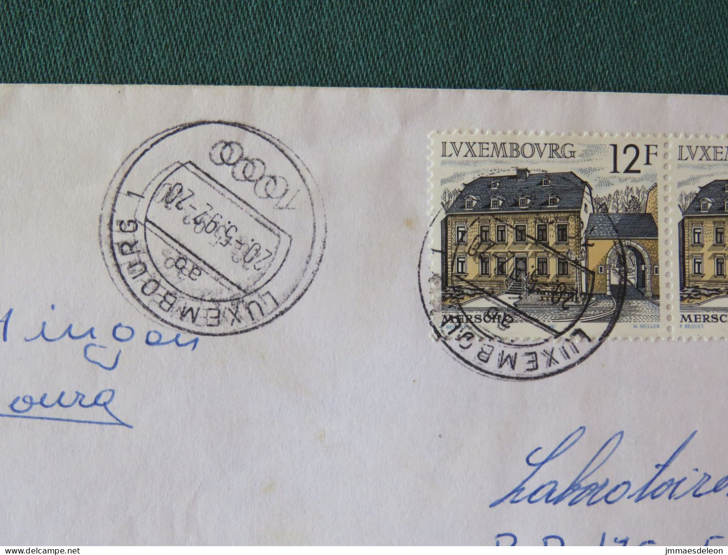 Luxembourg 1992 Registered Cover To France - Gargoyles - Mersch Health Center - Lettres & Documents