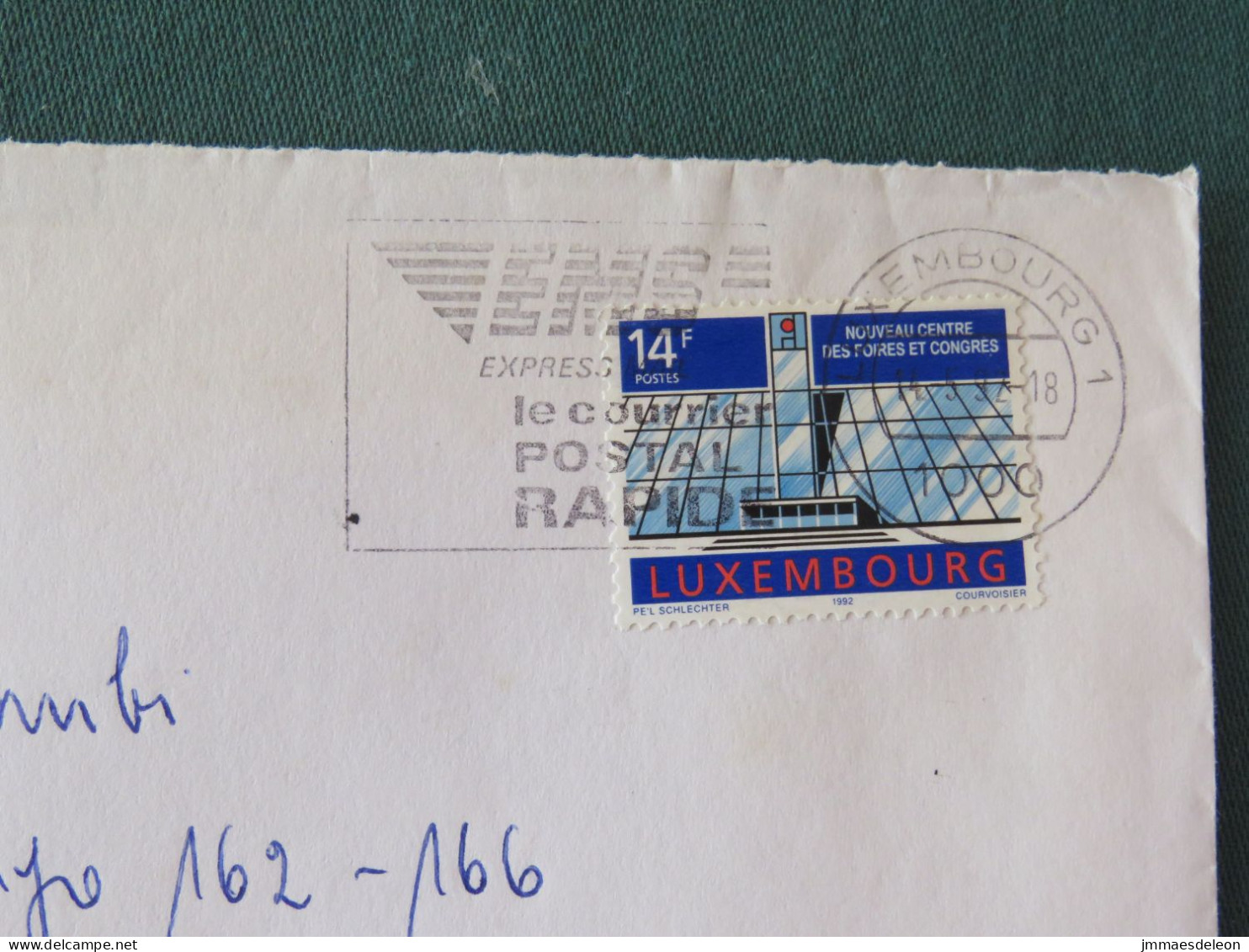 Luxembourg 1992 Cover To Italia - Fair And Congress Center - EMS Slogan - Briefe U. Dokumente