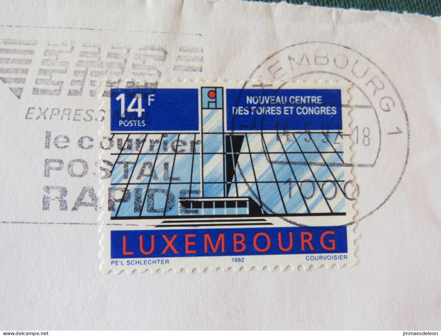 Luxembourg 1992 Cover To Italia - Fair And Congress Center - EMS Slogan - Brieven En Documenten