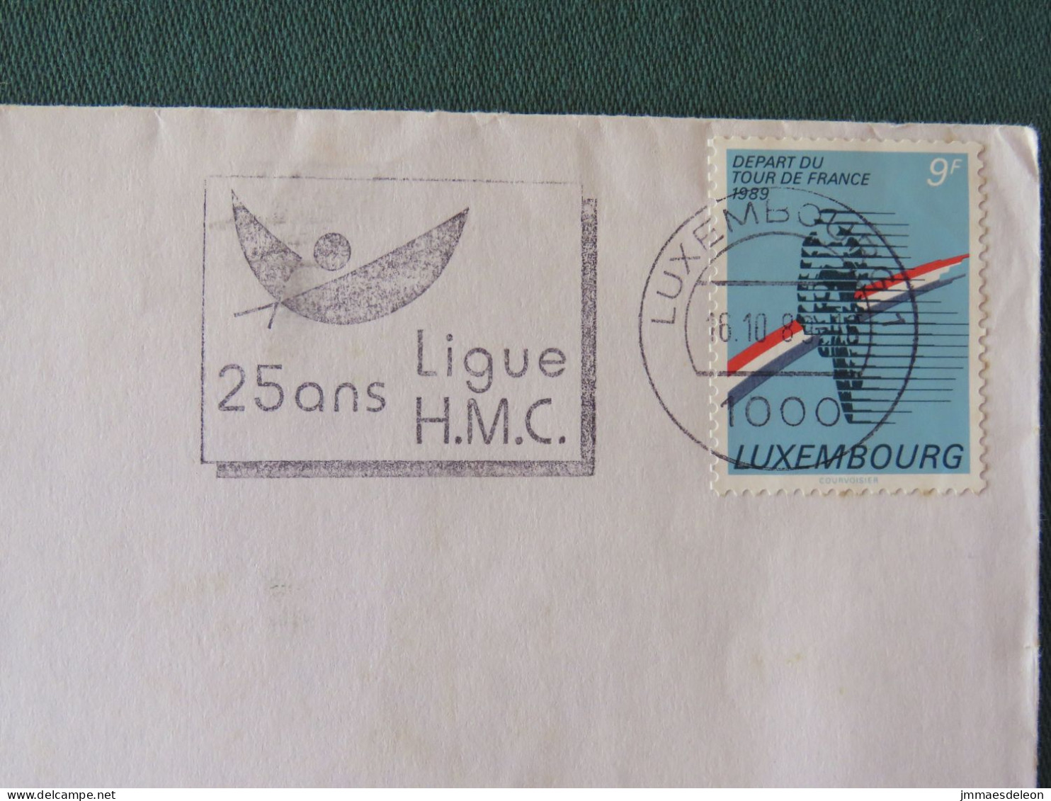 Luxembourg 1989 Cover To Denmark - Bicycle Tour De France H.M.C. Slogan - Briefe U. Dokumente